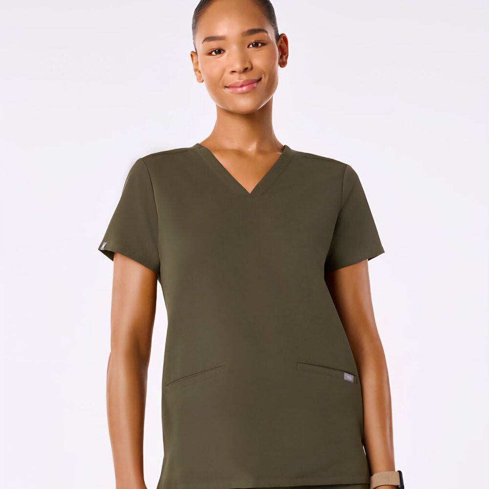 NWT FIGS "Casma" Three-Pocket Scrub Top & "Zamora" Joggers Scrub Pants-Sz:2 XLrg - Picture 3 of 17